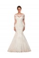 Long Sleeves Mermaid Lace Wedding Dress with Illusion Back