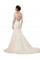Long Sleeves Mermaid Lace Wedding Dress with Illusion Back