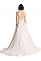 Illusion Neck A-Line Organza Wedding Dress