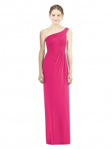 Cheap One Shoulder Long Chiffon Bridesmaid Dress Toronto