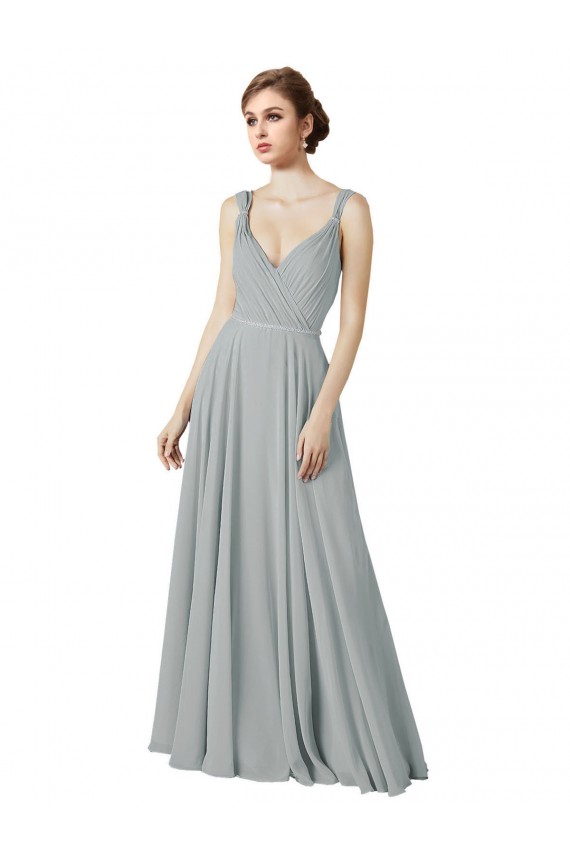 Figure Flattering Chiffon Bridesmaid Dress with Beaded Detail