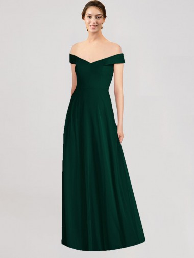 Cheap Full length Off the Shoulder Chiffon Bridesmaid Dress Toronto