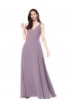 Long Chiffon Formal Bridesmaid Dress with Open Back