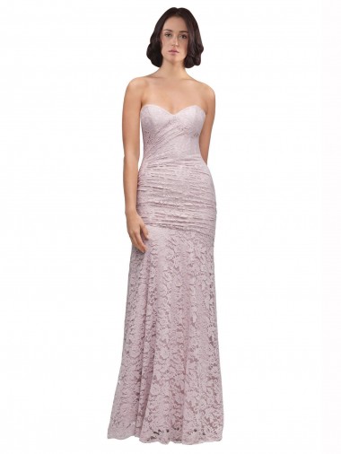 Cheap Floor Length Long Mermaid Lace Bridesmaid Dress / Prom Dress with Low Back Toronto