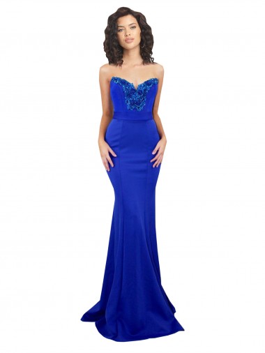 Cheap Sweetheart Flower Neckline High Neck Formal Crepe Bridesmaid Dress / Prom Dress Toronto