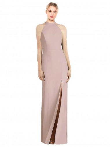Cheap High Neck Cutout Halter Trumpet Bridesmaid Dress Toronto