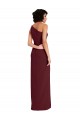 Sleek One Shoulder Long Formal Crepe Bridesmaid Dress / Prom Dress with Daring Slit