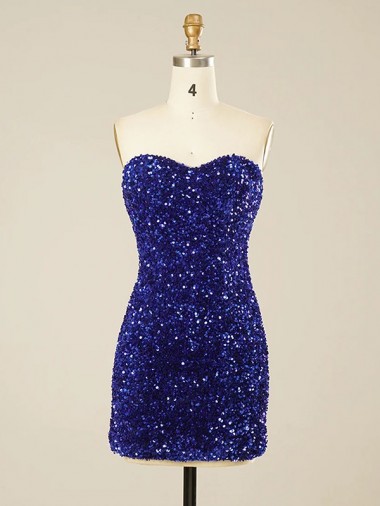 Cheap Short Sweetheart Velvet Sequin Prom Dress Toronto