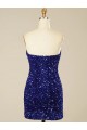 Short Sweetheart Velvet Sequin Prom Dress