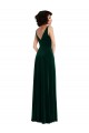 Floor Length Velvet Maxi Bridesmaid Dress / Prom Dress with Shirred Bodice and Front Slit
