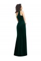 One Shoulder Velvet Trumpet Bridesmaid Dress / Prom Dress with Front Slit